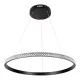 GloboStar® DIAMOND 61130 Κρεμαστό Φωτιστικό Δαχτυλίδι-Κύκλος LED CCT 45W 5230lm 360° AC 220-240V - Εναλλαγή Φωτισμού μέσω Τηλεχειριστηρίου All In One Ψυχρό 6000k+Φυσικό 4500k+Θερμό 2700k Dimmable Φ60cm - Μαύρο - 3 Years Warranty