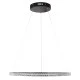 GloboStar® DIAMOND 61130 Κρεμαστό Φωτιστικό Δαχτυλίδι-Κύκλος LED CCT 45W 5230lm 360° AC 220-240V - Εναλλαγή Φωτισμού μέσω Τηλεχειριστηρίου All In One Ψυχρό 6000k+Φυσικό 4500k+Θερμό 2700k Dimmable Φ60cm - Μαύρο - 3 Years Warranty
