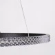 GloboStar® DIAMOND 61130 Κρεμαστό Φωτιστικό Δαχτυλίδι-Κύκλος LED CCT 45W 5230lm 360° AC 220-240V - Εναλλαγή Φωτισμού μέσω Τηλεχειριστηρίου All In One Ψυχρό 6000k+Φυσικό 4500k+Θερμό 2700k Dimmable Φ60cm - Μαύρο - 3 Years Warranty