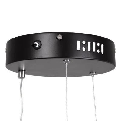 GloboStar® DIAMOND 61130 Κρεμαστό Φωτιστικό Δαχτυλίδι-Κύκλος LED CCT 45W 5230lm 360° AC 220-240V - Εναλλαγή Φωτισμού μέσω Τηλεχειριστηρίου All In One Ψυχρό 6000k+Φυσικό 4500k+Θερμό 2700k Dimmable Φ60cm - Μαύρο - 3 Years Warranty