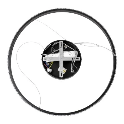 GloboStar® DIAMOND 61130 Κρεμαστό Φωτιστικό Δαχτυλίδι-Κύκλος LED CCT 45W 5230lm 360° AC 220-240V - Εναλλαγή Φωτισμού μέσω Τηλεχειριστηρίου All In One Ψυχρό 6000k+Φυσικό 4500k+Θερμό 2700k Dimmable Φ60cm - Μαύρο - 3 Years Warranty