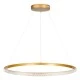 GloboStar® DIAMOND 61133 Κρεμαστό Φωτιστικό Δαχτυλίδι-Κύκλος LED CCT 67W 7689lm 360° AC 220-240V - Εναλλαγή Φωτισμού μέσω Τηλεχειριστηρίου All In One Ψυχρό 6000k+Φυσικό 4500k+Θερμό 2700k Dimmable Φ80cm - Χρυσό Βούρτσας - 3 Years Warranty
