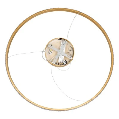 GloboStar® DIAMOND 61133 Κρεμαστό Φωτιστικό Δαχτυλίδι-Κύκλος LED CCT 67W 7689lm 360° AC 220-240V - Εναλλαγή Φωτισμού μέσω Τηλεχειριστηρίου All In One Ψυχρό 6000k+Φυσικό 4500k+Θερμό 2700k Dimmable Φ80cm - Χρυσό Βούρτσας - 3 Years Warranty