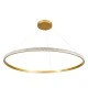 GloboStar® DIAMOND 61135 Κρεμαστό Φωτιστικό Δαχτυλίδι-Κύκλος LED CCT 75W 8743lm 360° AC 220-240V - Εναλλαγή Φωτισμού μέσω Τηλεχειριστηρίου All In One Ψυχρό 6000k+Φυσικό 4500k+Θερμό 2700k Dimmable Φ100cm - Χρυσό Βούρτσας - 3 Years Warranty