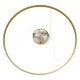 GloboStar® DIAMOND 61135 Κρεμαστό Φωτιστικό Δαχτυλίδι-Κύκλος LED CCT 75W 8743lm 360° AC 220-240V - Εναλλαγή Φωτισμού μέσω Τηλεχειριστηρίου All In One Ψυχρό 6000k+Φυσικό 4500k+Θερμό 2700k Dimmable Φ100cm - Χρυσό Βούρτσας - 3 Years Warranty