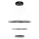 GloboStar® DIAMOND TRIO 61136 Κρεμαστό Φωτιστικό Δαχτυλίδι-Κύκλος LED CCT 100W 12123lm 360° AC 220-240V - Εναλλαγή Φωτισμού μέσω Τηλεχειριστηρίου All In One Ψυχρό 6000k+Φυσικό 4500k+Θερμό 2700k Dimmable Φ25+40+60cm - Μαύρο - 3 Years Warranty