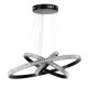 GloboStar® DIAMOND TRIO 61136 Κρεμαστό Φωτιστικό Δαχτυλίδι-Κύκλος LED CCT 100W 12123lm 360° AC 220-240V - Εναλλαγή Φωτισμού μέσω Τηλεχειριστηρίου All In One Ψυχρό 6000k+Φυσικό 4500k+Θερμό 2700k Dimmable Φ25+40+60cm - Μαύρο - 3 Years Warranty