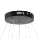 GloboStar® DIAMOND TRIO 61136 Κρεμαστό Φωτιστικό Δαχτυλίδι-Κύκλος LED CCT 100W 12123lm 360° AC 220-240V - Εναλλαγή Φωτισμού μέσω Τηλεχειριστηρίου All In One Ψυχρό 6000k+Φυσικό 4500k+Θερμό 2700k Dimmable Φ25+40+60cm - Μαύρο - 3 Years Warranty