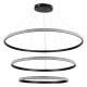 GloboStar® DIAMOND TRIO 61140 Κρεμαστό Φωτιστικό Δαχτυλίδι-Κύκλος LED CCT 150W 18379lm 360° AC 220-240V - Εναλλαγή Φωτισμού μέσω Τηλεχειριστηρίου All In One Ψυχρό 6000k+Φυσικό 4500k+Θερμό 2700k Dimmable Φ60+80+100cm - Μαύρο - 3 Years Warranty