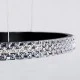 GloboStar® DIAMOND TRIO 61142 Κρεμαστό Φωτιστικό Δαχτυλίδι-Κύκλος LED CCT 100W 12123lm 360° AC 220-240V - Εναλλαγή Φωτισμού μέσω Τηλεχειριστηρίου All In One Ψυχρό 6000k+Φυσικό 4500k+Θερμό 2700k Dimmable Φ25+40+60cm - Μαύρο - 3 Years Warranty