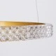 GloboStar® DIAMOND TRIO 61145 Κρεμαστό Φωτιστικό Δαχτυλίδι-Κύκλος LED CCT 120W 14723lm 360° AC 220-240V - Εναλλαγή Φωτισμού μέσω Τηλεχειριστηρίου All In One Ψυχρό 6000k+Φυσικό 4500k+Θερμό 2700k Dimmable Φ40+60+80cm - Χρυσό Βούρτσας - 3 Years Warranty