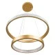GloboStar® DIAMOND DUO 61151 Κρεμαστό Φωτιστικό Δαχτυλίδι-Κύκλος LED CCT 75W 8743lm 360° AC 220-240V - Εναλλαγή Φωτισμού μέσω Τηλεχειριστηρίου All In One Ψυχρό 6000k+Φυσικό 4500k+Θερμό 2700k Dimmable Φ40+60cm - Χρυσό Βούρτσας - 3 Years Warranty