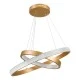 GloboStar® DIAMOND DUO 61151 Κρεμαστό Φωτιστικό Δαχτυλίδι-Κύκλος LED CCT 75W 8743lm 360° AC 220-240V - Εναλλαγή Φωτισμού μέσω Τηλεχειριστηρίου All In One Ψυχρό 6000k+Φυσικό 4500k+Θερμό 2700k Dimmable Φ40+60cm - Χρυσό Βούρτσας - 3 Years Warranty