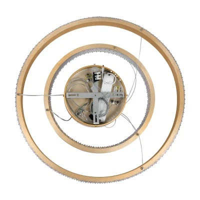 GloboStar® DIAMOND DUO 61151 Κρεμαστό Φωτιστικό Δαχτυλίδι-Κύκλος LED CCT 75W 8743lm 360° AC 220-240V - Εναλλαγή Φωτισμού μέσω Τηλεχειριστηρίου All In One Ψυχρό 6000k+Φυσικό 4500k+Θερμό 2700k Dimmable Φ40+60cm - Χρυσό Βούρτσας - 3 Years Warranty