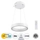 GloboStar® NEMESIS 61153 Κρεμαστό Φωτιστικό Δαχτυλίδι-Κύκλος LED CCT 20W 2356lm 360° AC 220-240V - Εναλλαγή Φωτισμού μέσω Τηλεχειριστηρίου All In One Ψυχρό 6000k+Φυσικό 4500k+Θερμό 2700k Dimmable Φ25cm - Λευκό - 3 Years Warranty