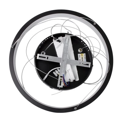 GloboStar® NEMESIS 61155 Κρεμαστό Φωτιστικό Δαχτυλίδι-Κύκλος LED CCT 30W 3513lm 360° AC 220-240V - Εναλλαγή Φωτισμού μέσω Τηλεχειριστηρίου All In One Ψυχρό 6000k+Φυσικό 4500k+Θερμό 2700k Dimmable Φ40cm - Μαύρο - 3 Years Warranty