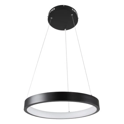 GloboStar® NEMESIS 61155 Κρεμαστό Φωτιστικό Δαχτυλίδι-Κύκλος LED CCT 30W 3513lm 360° AC 220-240V - Εναλλαγή Φωτισμού μέσω Τηλεχειριστηρίου All In One Ψυχρό 6000k+Φυσικό 4500k+Θερμό 2700k Dimmable Φ40cm - Μαύρο - 3 Years Warranty