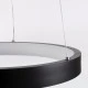 GloboStar® NEMESIS 61155 Κρεμαστό Φωτιστικό Δαχτυλίδι-Κύκλος LED CCT 30W 3513lm 360° AC 220-240V - Εναλλαγή Φωτισμού μέσω Τηλεχειριστηρίου All In One Ψυχρό 6000k+Φυσικό 4500k+Θερμό 2700k Dimmable Φ40cm - Μαύρο - 3 Years Warranty