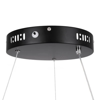 GloboStar® NEMESIS 61155 Κρεμαστό Φωτιστικό Δαχτυλίδι-Κύκλος LED CCT 30W 3513lm 360° AC 220-240V - Εναλλαγή Φωτισμού μέσω Τηλεχειριστηρίου All In One Ψυχρό 6000k+Φυσικό 4500k+Θερμό 2700k Dimmable Φ40cm - Μαύρο - 3 Years Warranty
