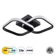 Φωτιστικό οροφής NORA 61061 LED 22W 2640lm με διακόπτη On/Off 6000K+4500K+2700K αλουμίνιο μαύρο IP20 Μ40xΠ24xΥ7cm