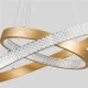GloboStar® DIAMOND DUO 61151-DECO Κρεμαστό Φωτιστικό Δαχτυλίδι-Κύκλος LED CCT 75W 8743lm 360° AC 220-240V - Εναλλαγή Φωτισμού μέσω Τηλεχειριστηρίου All In One Ψυχρό 6000k+Φυσικό 4500k+Θερμό 2700k Dimmable Φ40+60cm - Χρυσό Βούρτσας - 3 Years Warranty