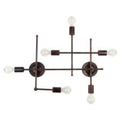 Επιτοίχιο φωτιστικό πολύφωτο kelvo® PIPING vintage 6 x E27 IP20 χάλκινο μέταλλο 66x9.5x49cm