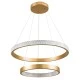 GloboStar® DIAMOND DUO 61151-DECO Κρεμαστό Φωτιστικό Δαχτυλίδι-Κύκλος LED CCT 75W 8743lm 360° AC 220-240V - Εναλλαγή Φωτισμού μέσω Τηλεχειριστηρίου All In One Ψυχρό 6000k+Φυσικό 4500k+Θερμό 2700k Dimmable Φ40+60cm - Χρυσό Βούρτσας - 3 Years Warranty