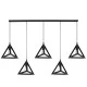 Κρεμαστό Φωτιστικό TRIANGLE 5xE27 Μαύρο Μ170xΠ22xΥ130cm