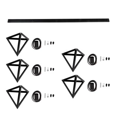 Κρεμαστό Φωτιστικό TRIANGLE 5xE27 Μαύρο Μ170xΠ22xΥ130cm