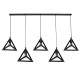 Κρεμαστό Φωτιστικό TRIANGLE 5xE27 Μαύρο Μ170xΠ22xΥ130cm
