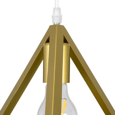 Κρεμαστό Φωτιστικό TRIANGLE Τρίφωτο 3xE27 – Χρυσό Μεταλλικό Πλέγμα, Μ70xΠ22xΥ130cm Κρεμαστό Φωτιστικό TRIANGLE Τρίφωτο 3xE27 – Χρυσό Μεταλλικό Πλέγμα, Μ70xΠ22xΥ130cm