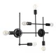 GloboStar® PIPING 00664-1 Vintage Industrial Φωτιστικό Οροφής Πολύφωτο Μαύρο Μεταλλικό Πλέγμα Μ66 x Π9.5 x Υ49cm