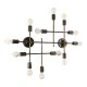 Vintage πολύφωτο οροφής PIPING με 12 ντουί E27 AC 220-240V IP20 μπρούτζινο 78.5x9.5x64cm
