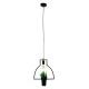 GloboStar® FLOWERPOT 10001209 Μοντέρνο Κρεμαστό Φωτιστικό Οροφής Μονόφωτο 1 x E27 Μαύρο Μεταλλικό με Διακοσμητικό Φυτό Φ34 x Y34cm