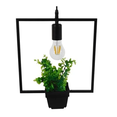 Μοντέρνο Κρεμαστό Φωτιστικό FLOWERPOT Μονόφωτο 1 x E27 Μαύρο Μεταλλικό με Διακοσμητικό Φυτό Φ30 x Y30cm GloboStar® FLOWERPOT 10001211 Μοντέρνο Κρεμαστό Φωτιστικό Οροφής Μονόφωτο 1 x E27 Μαύρο Μεταλλικό με Διακοσμητικό Φυτό Φ30 x Y30cm