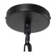 GloboStar® ELDORA 10001014 Vintage Κρεμαστό Φωτιστικό Ανάρτηση Μονόφωτο 1 x E27 IP20 Μαύρο Μέταλλο με Μπεζ Σχοινί - Μ13 x Π13 x Υ30cm