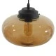 GloboStar® QUINN 01029 Vintage Κρεμαστό Φωτιστικό Οροφής Μονόφωτο 1 x E27 Γυάλινο Φιμέ Καφέ Φ26 x Y20cm