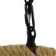 GloboStar® LINDELL 10001110 Vintage Κρεμαστό Φωτιστικό Ανάρτηση Μονόφωτο 1 x E14 IP20 Μαύρο Μέταλλο με Μπεζ Σχοινί - Μ18 x Π18 x Υ33cm