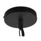 GloboStar® LINDELL 10001110 Vintage Κρεμαστό Φωτιστικό Ανάρτηση Μονόφωτο 1 x E14 IP20 Μαύρο Μέταλλο με Μπεζ Σχοινί - Μ18 x Π18 x Υ33cm