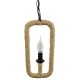 GloboStar® LINDELL 10001110 Vintage Κρεμαστό Φωτιστικό Ανάρτηση Μονόφωτο 1 x E14 IP20 Μαύρο Μέταλλο με Μπεζ Σχοινί - Μ18 x Π18 x Υ33cm
