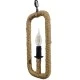 GloboStar® LINDELL 10001110 Vintage Κρεμαστό Φωτιστικό Ανάρτηση Μονόφωτο 1 x E14 IP20 Μαύρο Μέταλλο με Μπεζ Σχοινί - Μ18 x Π18 x Υ33cm