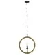 GloboStar® LINDELL 10001111 Vintage Κρεμαστό Φωτιστικό Ανάρτηση Μονόφωτο 1 x E27 IP20 Μαύρο Μέταλλο με Μπεζ Σχοινί - Μ33 x Π33 x Υ33cm