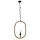 GloboStar® LINDELL 10001142 Vintage Κρεμαστό Φωτιστικό Ανάρτηση Μονόφωτο 1 x E27 IP20 Μαύρο Μέταλλο με Μπεζ Σχοινί - Μ35 x Π10 x Υ53cm