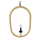 GloboStar® LINDELL 10001142 Vintage Κρεμαστό Φωτιστικό Ανάρτηση Μονόφωτο 1 x E27 IP20 Μαύρο Μέταλλο με Μπεζ Σχοινί - Μ35 x Π10 x Υ53cm