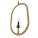 GloboStar® LINDELL 10001142 Vintage Κρεμαστό Φωτιστικό Ανάρτηση Μονόφωτο 1 x E27 IP20 Μαύρο Μέταλλο με Μπεζ Σχοινί - Μ35 x Π10 x Υ53cm