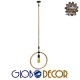 GloboStar® MALVERN 10001239 Vintage Κρεμαστό Φωτιστικό Ανάρτηση Μονόφωτο 1 x E27 IP20 Μαύρο Μέταλλο με Μπεζ Σχοινί - Μ34 x Π22 x Υ34cm