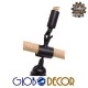 GloboStar® MALVERN 10001239 Vintage Κρεμαστό Φωτιστικό Ανάρτηση Μονόφωτο 1 x E27 IP20 Μαύρο Μέταλλο με Μπεζ Σχοινί - Μ34 x Π22 x Υ34cm