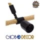 GloboStar® MALVERN 10001240 Vintage Κρεμαστό Φωτιστικό Ανάρτηση Μονόφωτο 1 x E27 IP20 Μαύρο Μέταλλο με Μπεζ Σχοινί - Μ33 x Π22 x Υ33cm