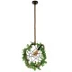 GloboStar® BRADLEY 10001328 Vintage Κρεμαστό Φωτιστικό Πλέγμα Μονόφωτο 1 x E27 IP20 Μπεζ Σχοινί, Πράσινο Πλαστικό με Μαύρο Μέταλλο - Μ33 x Π33 x Υ33cm