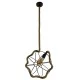 GloboStar® BRADLEY 10001328 Vintage Κρεμαστό Φωτιστικό Πλέγμα Μονόφωτο 1 x E27 IP20 Μπεζ Σχοινί, Πράσινο Πλαστικό με Μαύρο Μέταλλο - Μ33 x Π33 x Υ33cm